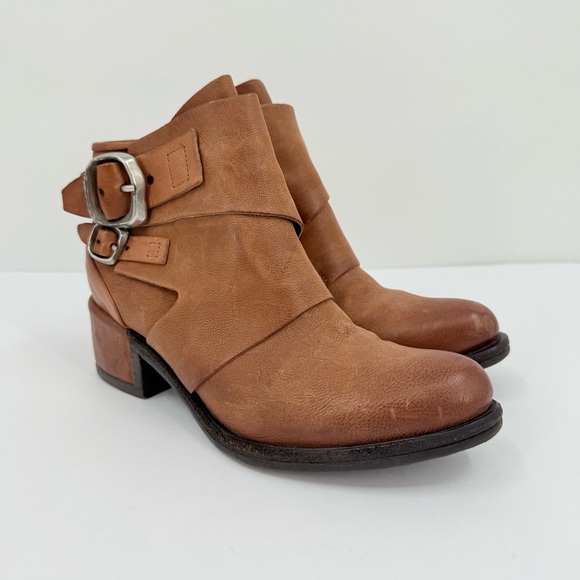 A.S.98 Olin Ankle Buckle Boot Bootie in Cognac Size 39EU or 8.5-9 US - Picture 2 of 11